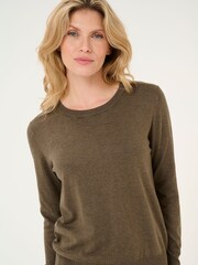Kaffe Regular Fit KAlizza Round Neck Pullover Brown Jumper - Image 2 of 6
