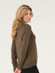 Kaffe Regular Fit KAlizza Round Neck Pullover Brown Jumper - Image 4 of 6