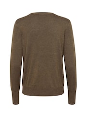 Kaffe Regular Fit KAlizza Round Neck Pullover Brown Jumper - Image 6 of 6