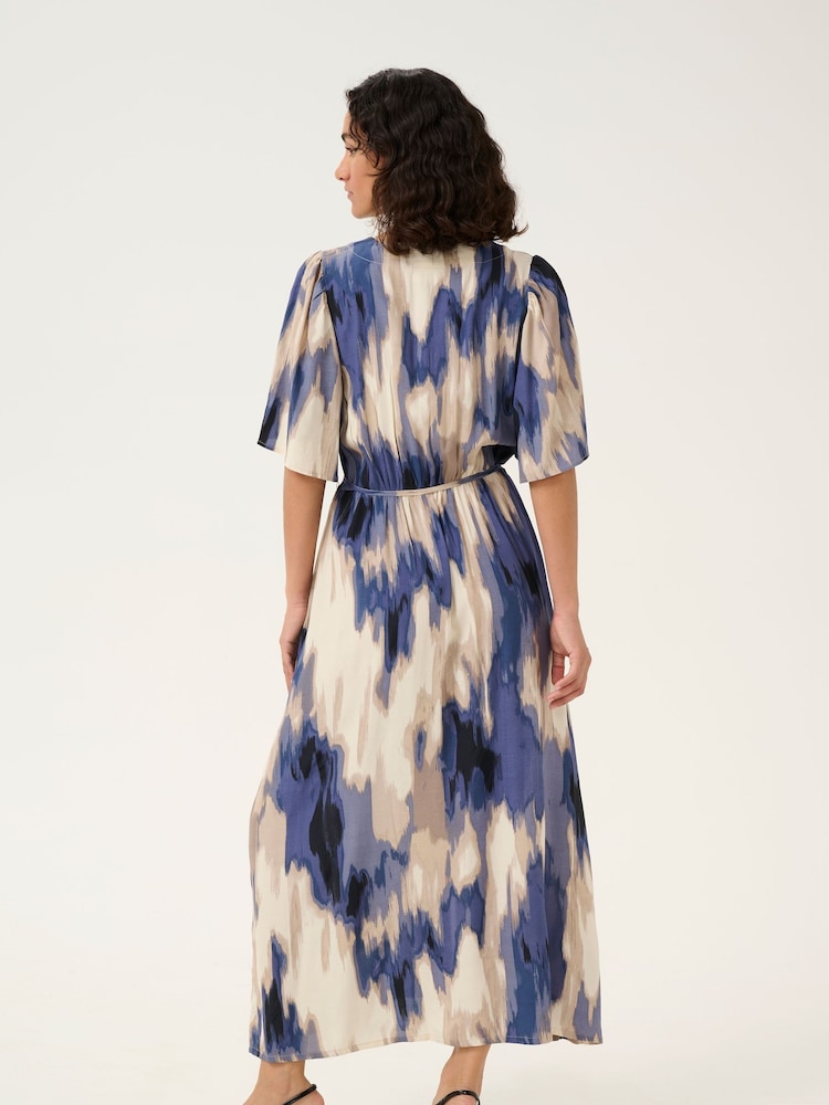Kaffe KAarona V-Neck Half Sleeve Maxi Black Dress - Image 2 of 5