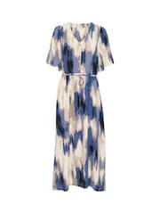 Kaffe KAarona V-Neck Half Sleeve Maxi Black Dress - Image 4 of 5