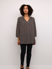 Kaffe Pink KAamber Print V-Notch Neck Tunic - Image 2 of 5