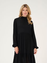 Kaffe KAamber Long Sleeve Turtleneck Black Dress - Image 2 of 6