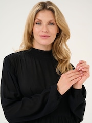 Kaffe KAamber Long Sleeve Turtleneck Black Dress - Image 3 of 6