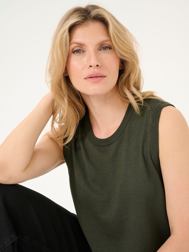 Kaffe KAlizza Round Neck Sleeveless Pullover Jumper - Image 2 of 6