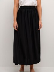 Kaffe Sandrina Elastic Waist Maxi Black Skirt - Image 1 of 6