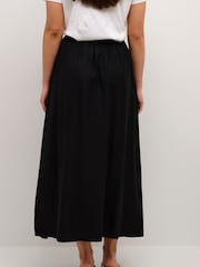 Kaffe Sandrina Elastic Waist Maxi Black Skirt - Image 2 of 6