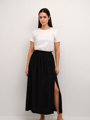 Kaffe Sandrina Elastic Waist Maxi Black Skirt - Image 3 of 6