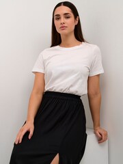 Kaffe Sandrina Elastic Waist Maxi Black Skirt - Image 4 of 6