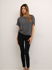 Kaffe KAmarita Short Batwing Sleeve Black Blouse - Image 1 of 6