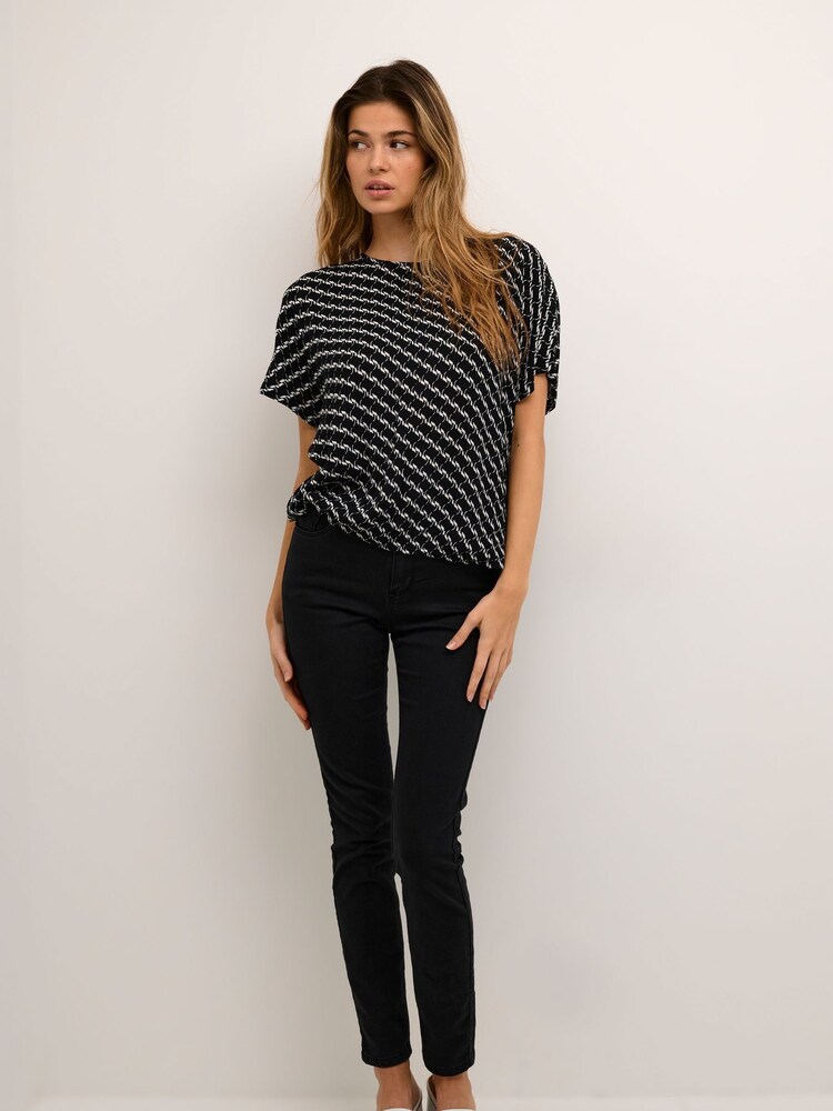 Kaffe KAmarita Short Batwing Sleeve Black Blouse - Image 1 of 6