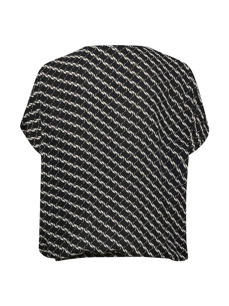 Kaffe KAmarita Short Batwing Sleeve Black Blouse - Image 6 of 6
