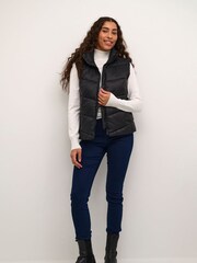 Kaffe KAsusanne High Collar Puffer Waistcoat - Image 2 of 7
