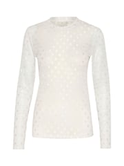 Kaffe Slim Fit KAmina Mesh Long Sleeve Black T-Shirt - Image 4 of 5