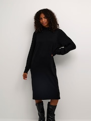 Kaffe KAnanna Long Sleeve High Neck Knit Dress - Image 1 of 5