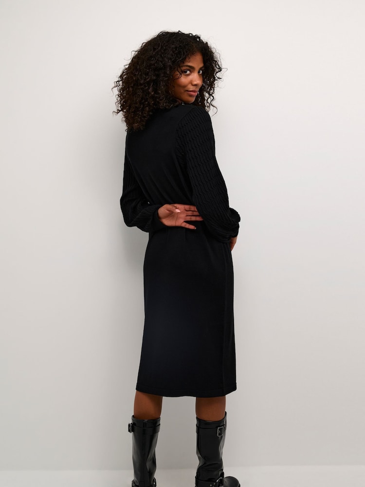 Kaffe KAnanna Long Sleeve High Neck Knit Dress - Image 2 of 5