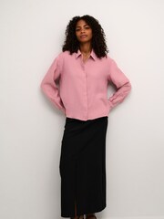 Kaffe Pink KAvictoria Casual Fit Long Sleeve Shirt - Image 3 of 5