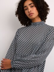 Kaffe Kakarina Long Sleeve High Neck Black Dress - Image 4 of 6