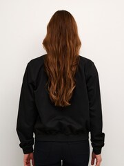 Kaffe Lea Bomber Regular Fit Zipper Black Jacket - Image 2 of 6