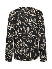 Kaffe KAditte V-Notch Neck Elastic Hem Black Blouse - Image 6 of 6