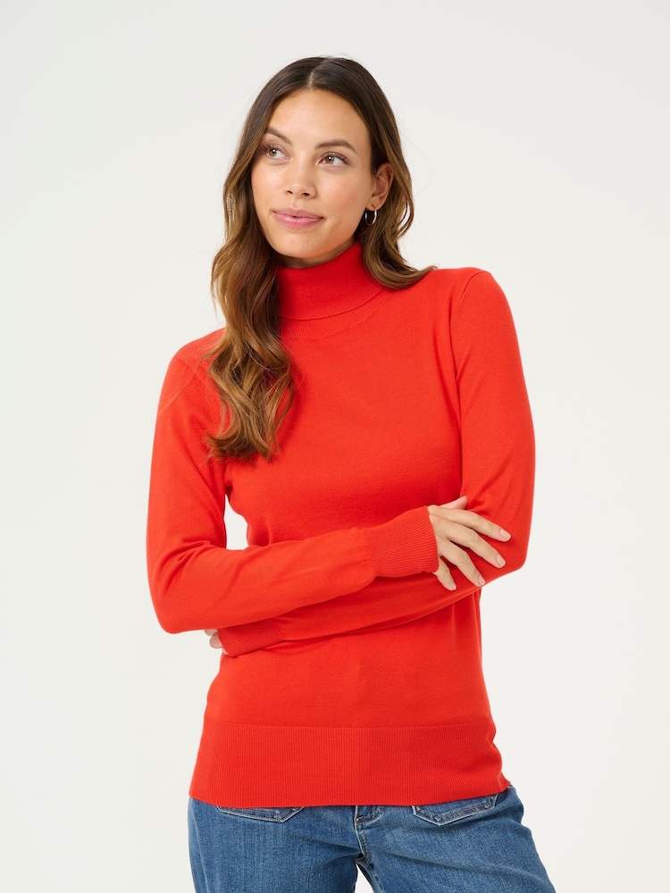 Kaffe Astrid Long Sleeve Regular Fit Roll Neck Jumper - Image 1 of 5