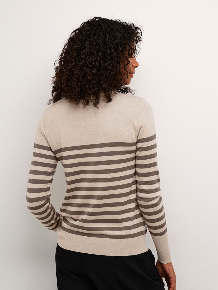 Kaffe Slim Fit KAlizza Striped Pullover Jumper - Image 2 of 5