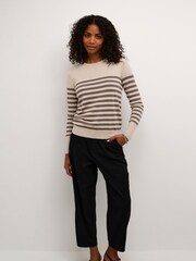 Kaffe Slim Fit KAlizza Striped Pullover Jumper - Image 3 of 5