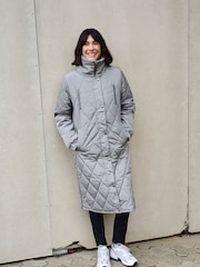 Kaffe Grey KAlindsey Quilted Below The Knee Jacket - Image 1 of 6
