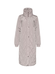 Kaffe Grey KAlindsey Quilted Below The Knee Jacket - Image 5 of 6