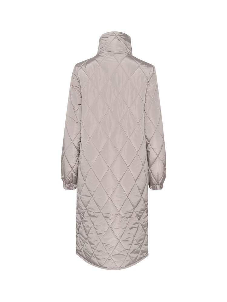 Kaffe Grey KAlindsey Quilted Below The Knee Jacket - Image 6 of 6