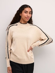 Kaffe KAhenriette Striped High Neck Pullover Jumper - Image 1 of 5