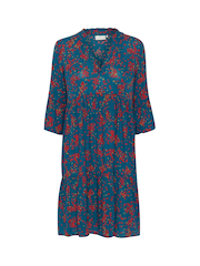 Kaffe Blue Lokia Knee Length Half Sleeve Dress - Image 5 of 6