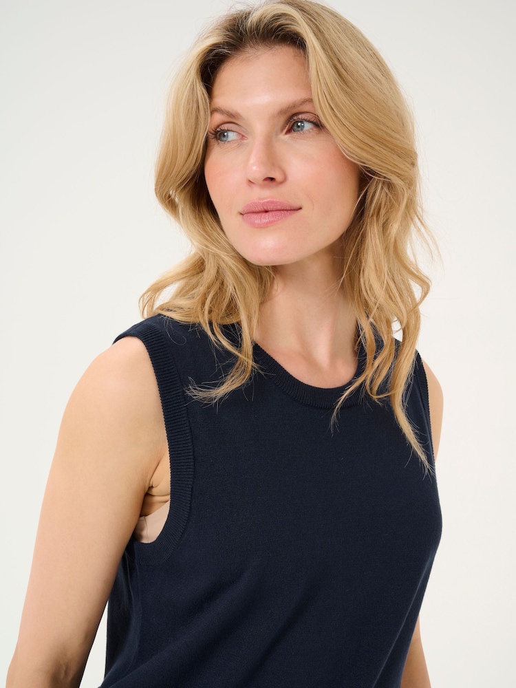 Kaffe KAlizza Round Neck Sleeveless Pullover Jumper - Image 2 of 6 Kaffe KAlizza Round Neck Sleeveless Pullover Jumper - Image 2 of 6
