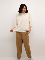 Kaffe KAmalene Half Sleeve Round Neck Pullover Jumper - Image 1 of 5