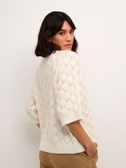 Kaffe KAmalene Half Sleeve Round Neck Pullover Jumper - Image 2 of 5