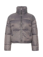 Kaffe Grey KAvictoria Zipper Short Puffer Jacket - Image 6 of 7