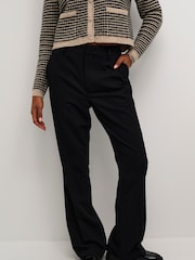 Kaffe Regular Fit KAsakura Flared Leg Black Trousers - Image 1 of 5