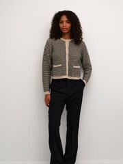 Kaffe Regular Fit KAsakura Flared Leg Black Trousers - Image 3 of 5