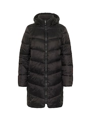 Kaffe KAsusanne Hooded Zipper Puffer Black Coat - Image 5 of 6