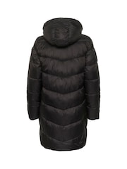 Kaffe KAsusanne Hooded Zipper Puffer Black Coat - Image 6 of 6