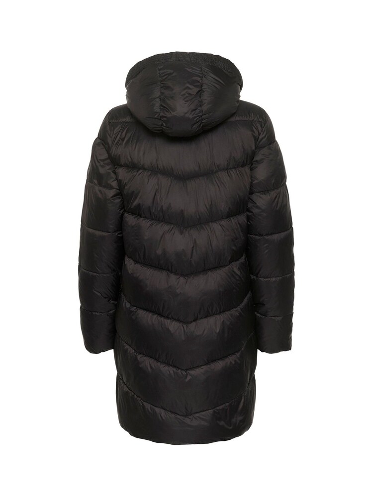 Kaffe KAsusanne Hooded Zipper Puffer Black Coat - Image 6 of 6