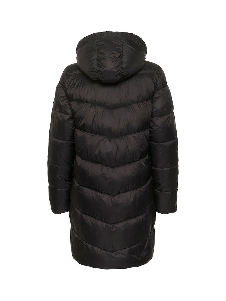 Kaffe KAsusanne Hooded Zipper Puffer Black Coat - Image 6 of 6 Kaffe KAsusanne Hooded Zipper Puffer Black Coat - Image 6 of 6
