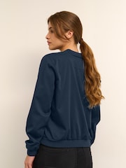 Kaffe Lea Bomber Regular Fit Zipper Black Jacket - Image 2 of 6