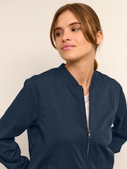 Kaffe Lea Bomber Regular Fit Zipper Black Jacket - Image 4 of 6