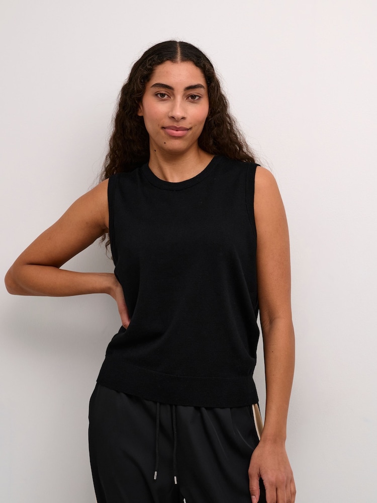Kaffe KAlizza Round Neck Sleeveless Pullover Jumper - Image 1 of 6 Kaffe KAlizza Round Neck Sleeveless Pullover Jumper - Image 1 of 6