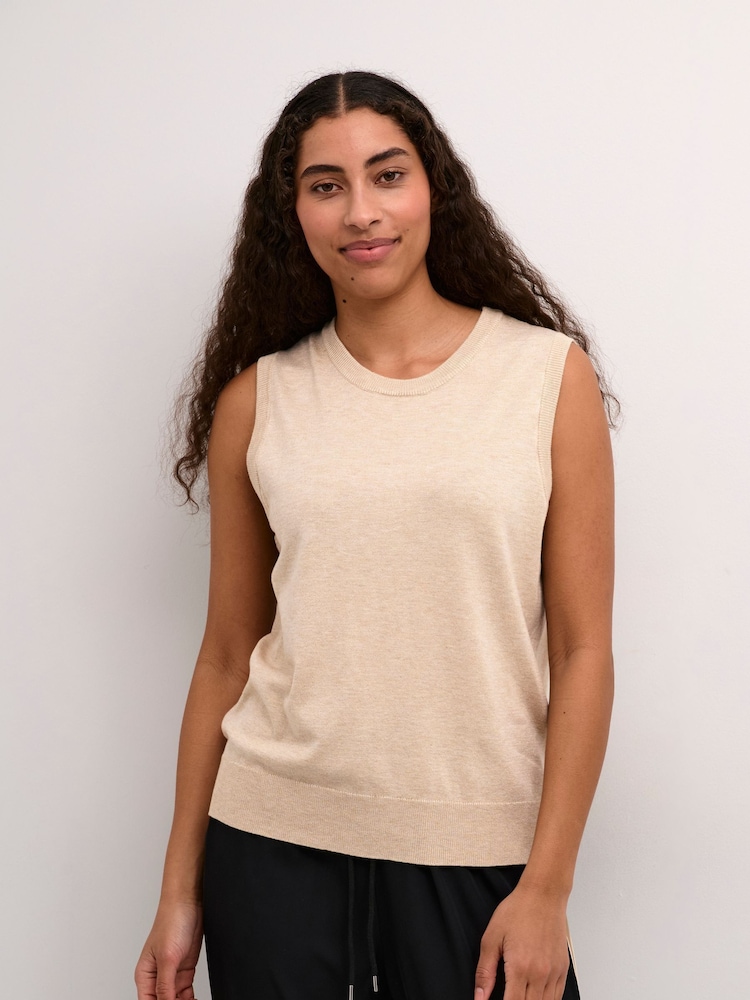 Kaffe KAlizza Round Neck Sleeveless Pullover Jumper - Image 1 of 6 Kaffe KAlizza Round Neck Sleeveless Pullover Jumper - Image 1 of 6