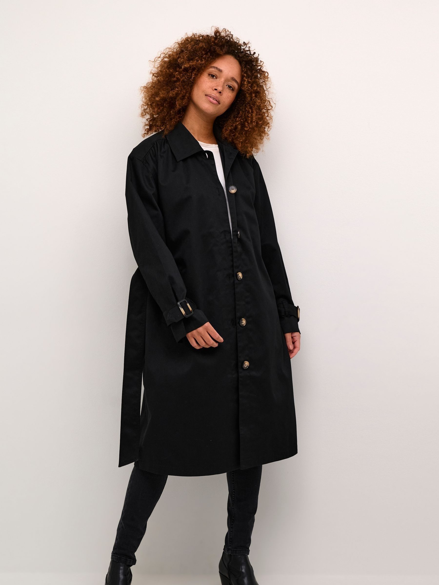 Trench coat knee length top