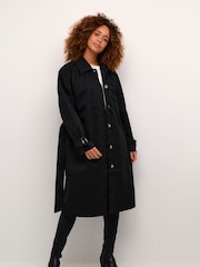 Kaffe KAelise Knee Length Buttons Trench Coat - Image 1 of 5