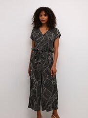 Kaffe KAmille V-Neck Short Sleeve Jumpsuit - Image 1 of 3