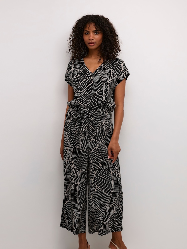 Kaffe KAmille V-Neck Short Sleeve Jumpsuit - Image 1 of 3